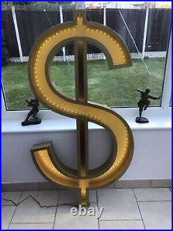 1 off Unique exclusive Illuminated Dollar neon sign vintage effect NYC Mancave