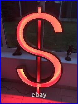 1 off Unique exclusive Illuminated Dollar neon sign vintage effect NYC Mancave
