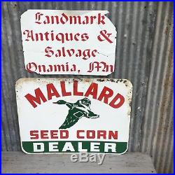 18x24 Orginal MallardvCorn Seed Sign Vintage Farm Feed Advertising No 2