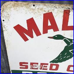 18x24 Orginal MallardvCorn Seed Sign Vintage Farm Feed Advertising No 2