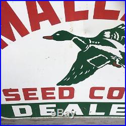 18x24 Orginal MallardvCorn Seed Sign Vintage Farm Feed Advertising No 2