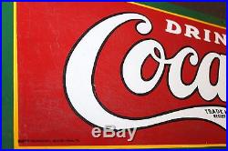 1927 Original Coca Cola Porcelain Vintage Advertising Coke Sign by Robertsons
