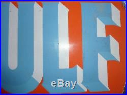 1930's 1940's Vintage Gulf Porcelain Sign Gas Station Used 20 inch dia