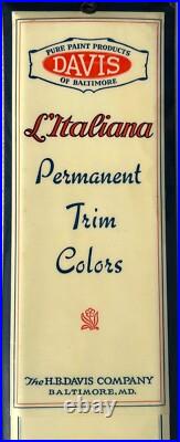 1930's Davis of Baltimore Paint Sample Enamel Sign Permanent Sign & Display Co