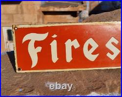 1930's Old Antique Vintage Very Rare Firestone Adv. Porcelain Enamel Sign Board