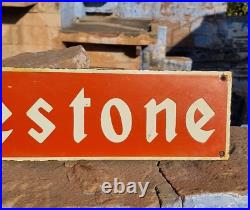 1930's Old Antique Vintage Very Rare Firestone Adv. Porcelain Enamel Sign Board