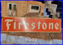 1930's Old Antique Vintage Very Rare Firestone Adv. Porcelain Enamel Sign Board