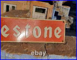 1930's Old Antique Vintage Very Rare Firestone Adv. Porcelain Enamel Sign Board