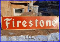 1930's Old Antique Vintage Very Rare Firestone Adv. Porcelain Enamel Sign Board