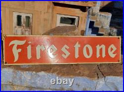 1930's Old Antique Vintage Very Rare Firestone Adv. Porcelain Enamel Sign Board