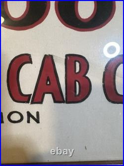 1930s Hand Painted Sign Red Top Cab Co Olympia WA Messegee Signs Vintage Taxi