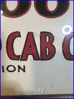 1930s Hand Painted Sign Red Top Cab Co Olympia WA Messegee Signs Vintage Taxi