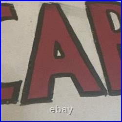 1930s Hand Painted Sign Red Top Cab Co Olympia WA Messegee Signs Vintage Taxi