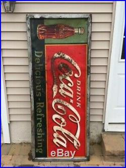 1936 Rare Vintage Coca Cola Metal Sign (72 x 30) 83 Years Old! Coke