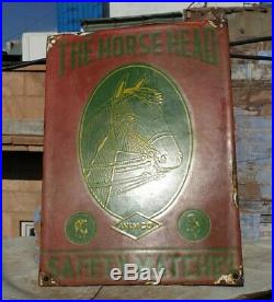 1940 Old Vintage Rare The Horse Head Safety Matches Porcelain Enamel Sign Board
