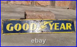 1940's Old Antique Vintage Rare Goodyear Enamel Embossed Sign Board, Collectible