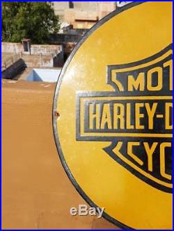 1940's Old Vintage Rare Harley Davidson Motorcycle Porcelain Enamel Sign Board
