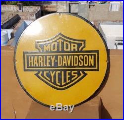 1940's Old Vintage Rare Harley Davidson Motorcycle Porcelain Enamel Sign Board