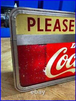 1940's Vintage Glass front Coca-Cola Please Pay Cashier Electric Sign working