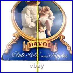 1940s Davol Nursing Vintage Advertising Sign X-LARGE 40 Cardboard Nurse Baby