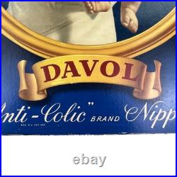 1940s Davol Nursing Vintage Advertising Sign X-LARGE 40 Cardboard Nurse Baby
