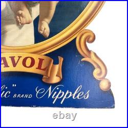 1940s Davol Nursing Vintage Advertising Sign X-LARGE 40 Cardboard Nurse Baby