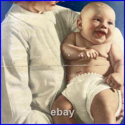 1940s Davol Nursing Vintage Advertising Sign X-LARGE 40 Cardboard Nurse Baby