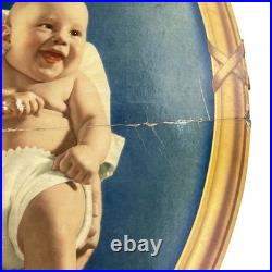 1940s Davol Nursing Vintage Advertising Sign X-LARGE 40 Cardboard Nurse Baby
