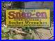 1950-S-Vintage-Snap-On-Tools-Porcelain-Sign-Garage-Sign-Interchangeable-Socket-01-iob