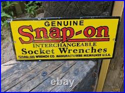 1950'S Vintage Snap-On Tools Porcelain Sign Garage Sign Interchangeable Socket 1950'S Vintage Snap-On Tools Porcelain Sign Garage Sign Interchangeable Socket
