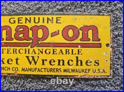 1950'S Vintage Snap-On Tools Porcelain Sign Garage Sign Interchangeable Socket