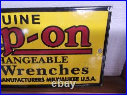 1950'S Vintage Snap-On Tools Porcelain Sign Garage Sign Interchangeable Socket