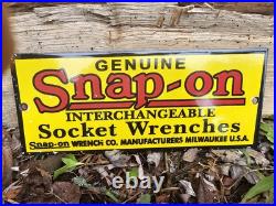 1950'S Vintage Snap-On Tools Porcelain Sign Interchangeable Socket