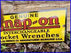 1950'S Vintage Snap-On Tools Porcelain Sign Interchangeable Socket