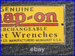 1950'S Vintage Snap-On Tools Porcelain Sign Interchangeable Socket 12 X 5 1950'S Vintage Snap-On Tools Porcelain Sign Interchangeable Socket 12 X 5