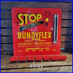 1950's BUNDYFLEX Display Rack Vintage Steel Gas Station Brake Line Sign