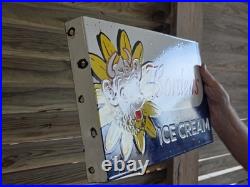 1950's Vintage Borden's Ice Cream Flange Porcelain Sign 10×16.5