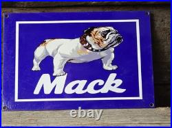 1950's Vintage Mack Diesel Trucks Heavy Porcelain Metal Dealership Sign 12