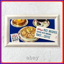 1950s Kellogg's Rice Krispies Vintage Advertising Sign 22 Cardboard Diner USA