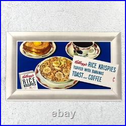1950s Kellogg's Rice Krispies Vintage Advertising Sign 22 Cardboard Diner USA