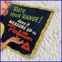 1950s Perfection Stove Advertising Sign 15 Die-cut Cardboard Vintage 50s Woman