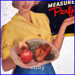 1950s Perfection Stove Advertising Sign 15 Die-cut Cardboard Vintage 50s Woman