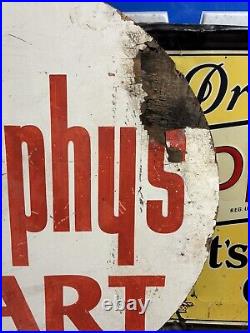 1950s Vintage 36 MURPHYS MART Department Store Painted Wood Advertising Sign