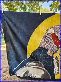 1950s Vintage Levis Denim Advertisement Banner