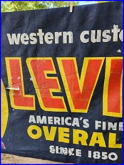 1950s Vintage Levis Denim Advertisement Banner