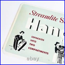 1950s Vintage Streamlite SAMSONITE Metal Advertising Sign Suitcase DOUBLE SIDED