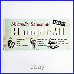 1950s Vintage Streamlite SAMSONITE Metal Advertising Sign Suitcase DOUBLE SIDED