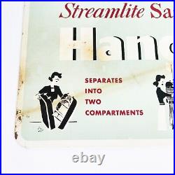 1950s Vintage Streamlite SAMSONITE Metal Advertising Sign Suitcase DOUBLE SIDED