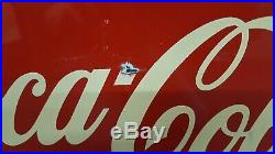 1951 Vintage Coca Cola 2 Sided Metal Flange Sign Original Great Condition