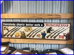 1952 Winchester Dealer Store Advertising Poster Sign Paper Vintage Ad Cool Piece